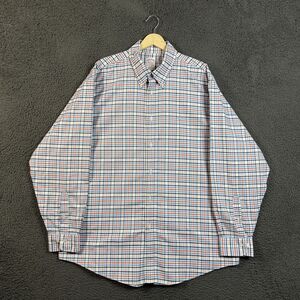 Brooks Brothers Shirt Mens XL Blue Plaid Madison Oxford Cloth Button Down OCBD
